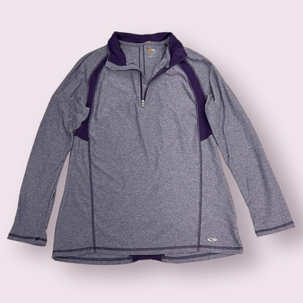 Champion Women’s Purple Quarter Zip Long Sleeve Pullover Size Medium